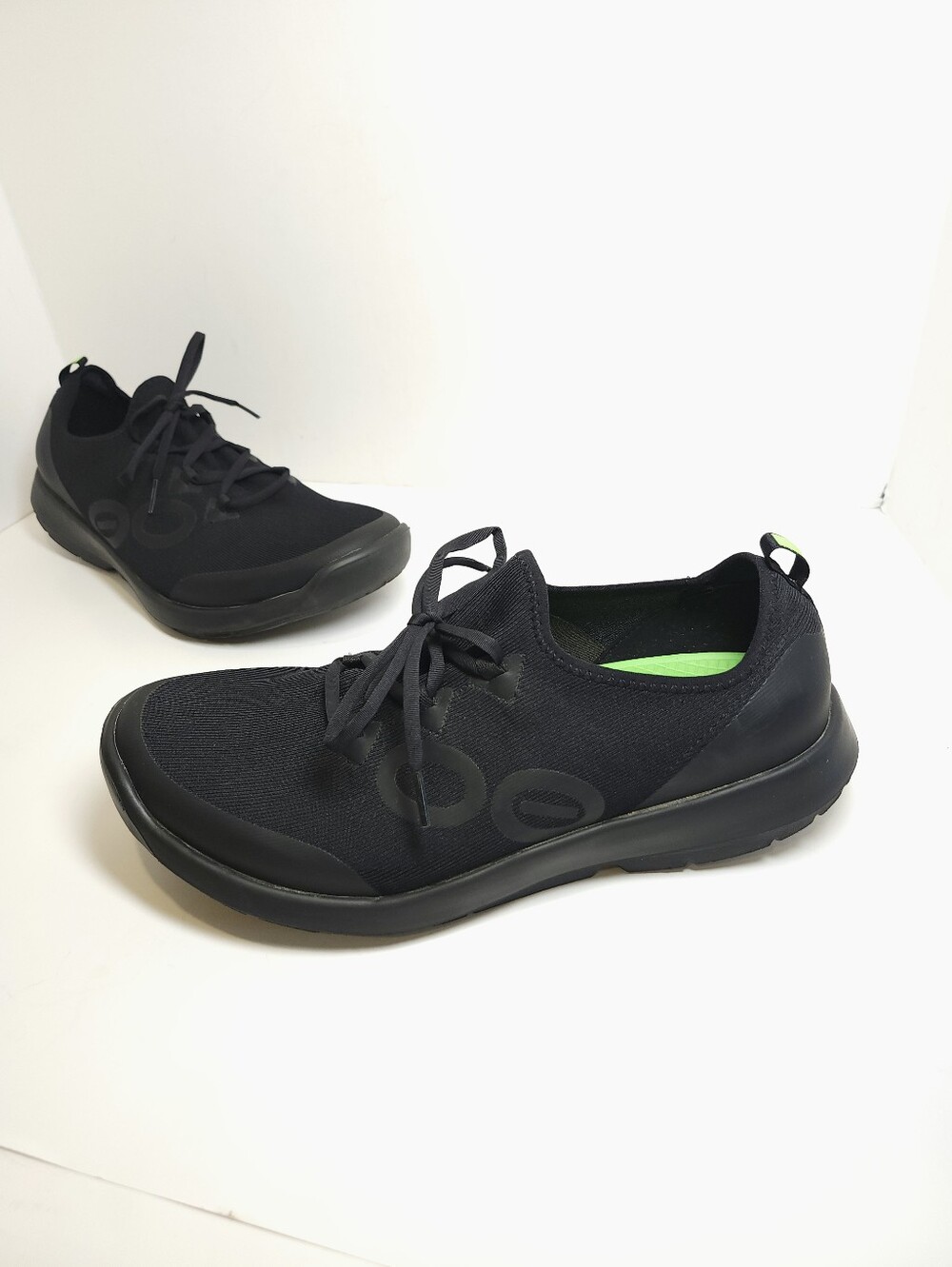 OOFOS Oomg Sport LS Low Black Recovery Shoes Lace-Up Athletic Mens Size 13